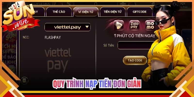 Quy trình nạp tiền đơn giản