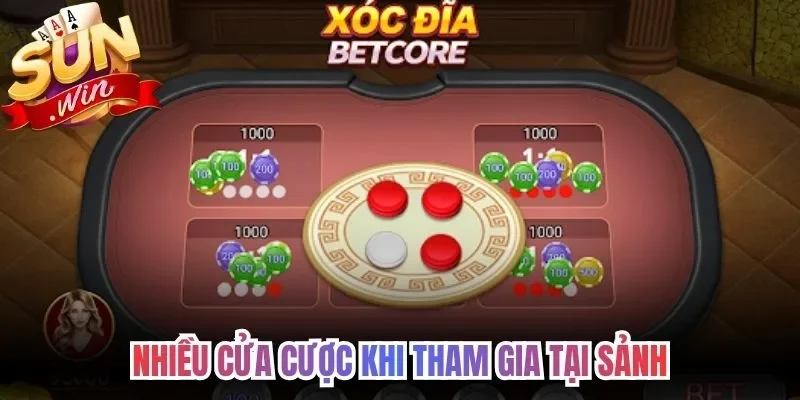 Nhiều cửa cược khi tham gia tại sảnh